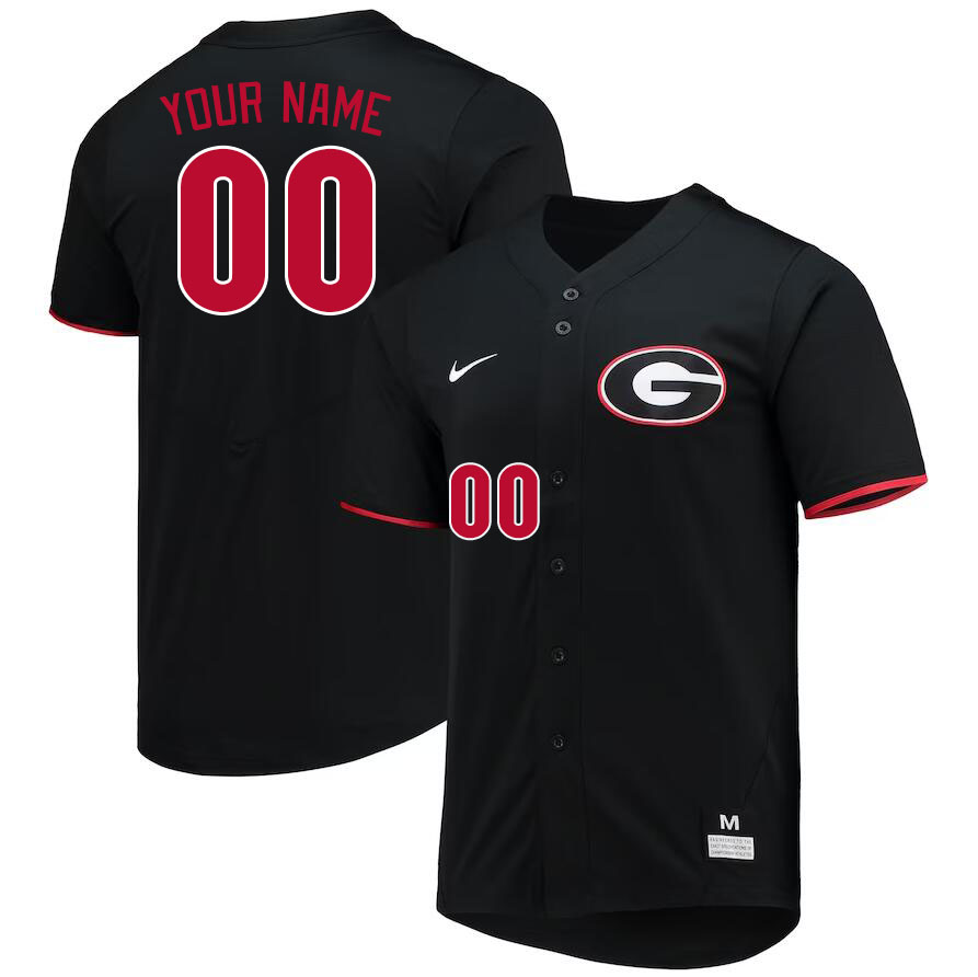 Custom Georgia Bulldogs Name And Number College Baseball Jerseys Stitched-Black